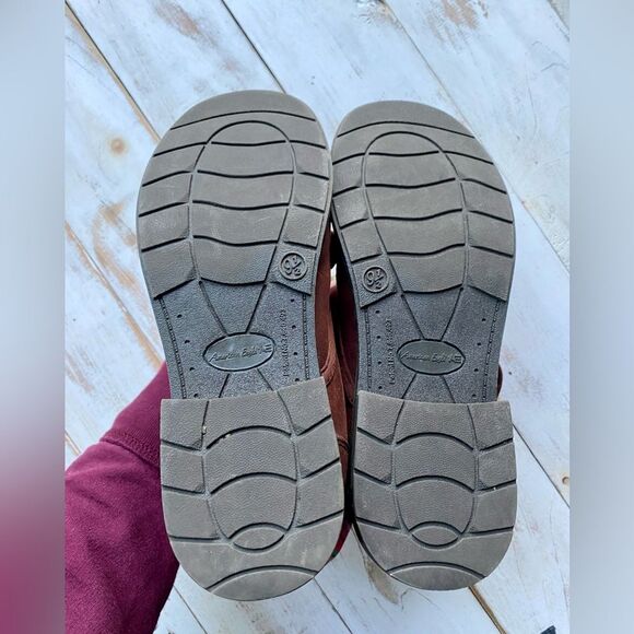 AMERICAN EAGLE boots brown faux leather FALL bootie boho colorful EUC 9.5 - Picture 4 of 11